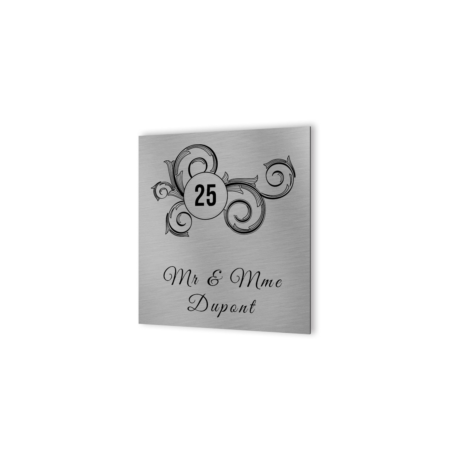 Customizable exterior house number in Aluminum Dibond - Floral model street number