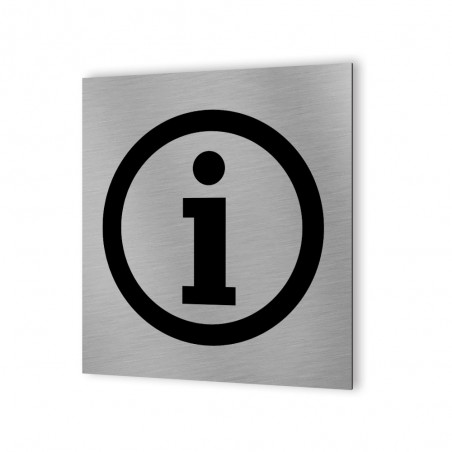 Pictogramme panneau signalétique format 20 cm x 20 cm en Dibond Aluminium brossé - Modèle Point information