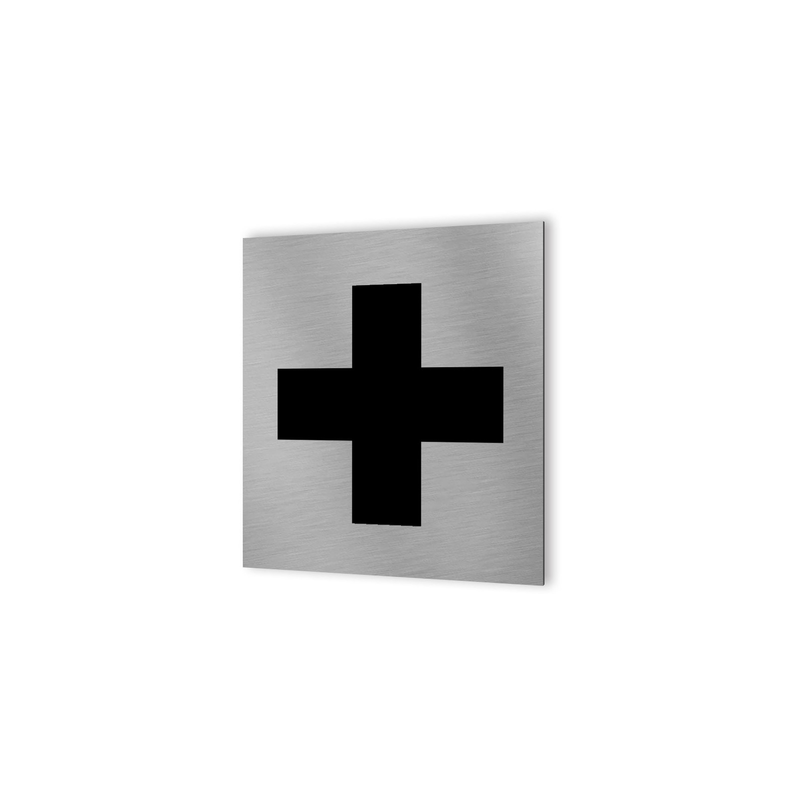 Pictogramme panneau signalétique format 20 cm x 20 cm en Dibond Aluminium brossé - Modèle Premiers secours