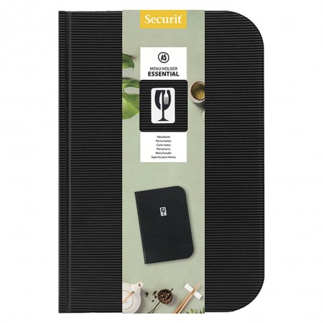 Lot de 10 protège menu en PVC modèle Essential format A5 couleur noir - Présentation menu restaurant