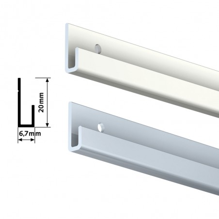 Pack complet 4 mètres cimaise Classic J avec tiges couleur Blanc laqué - Accrochage de cadres et tableaux avec tige