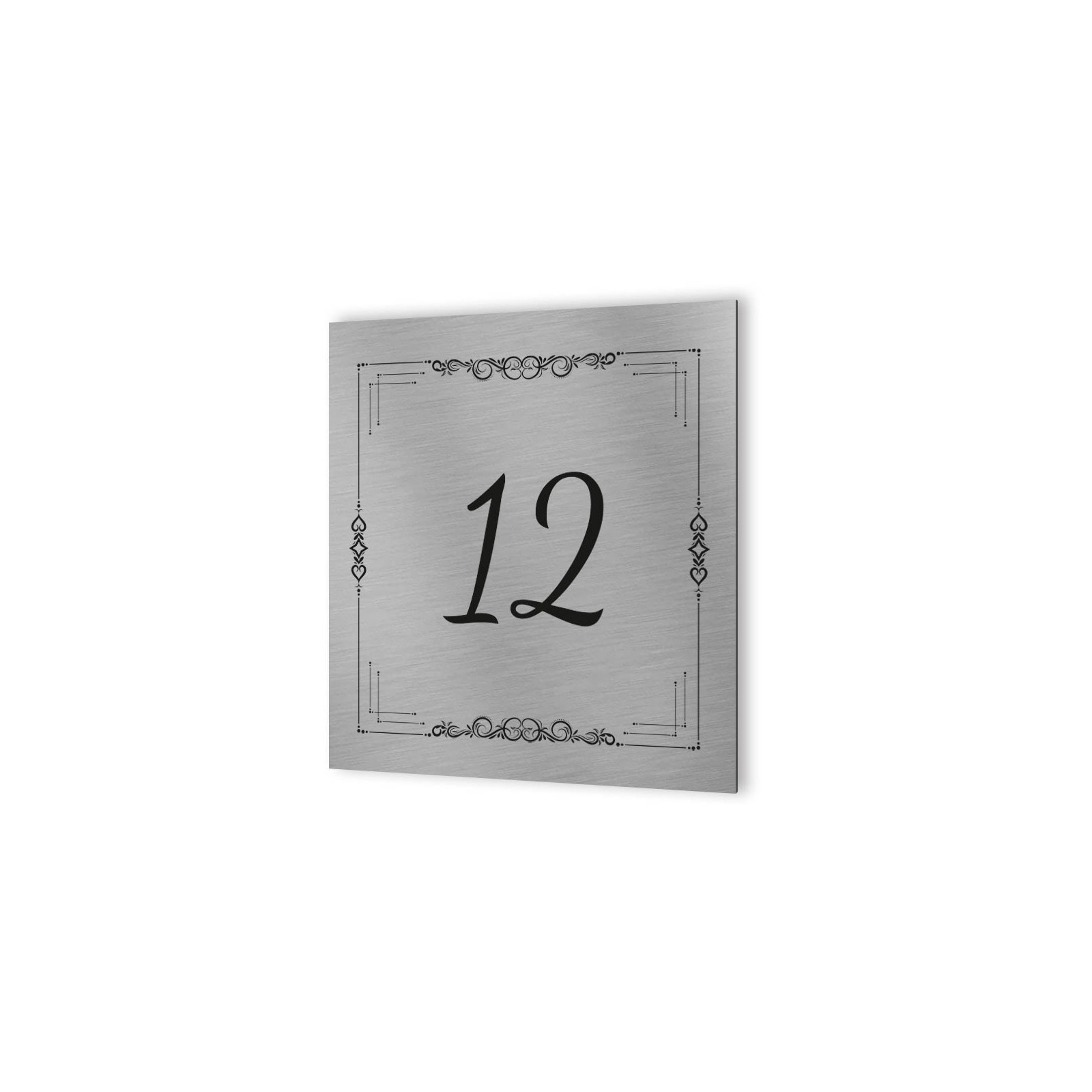 Customizable exterior house number in Dibond Aluminum - Street number Floral Design model