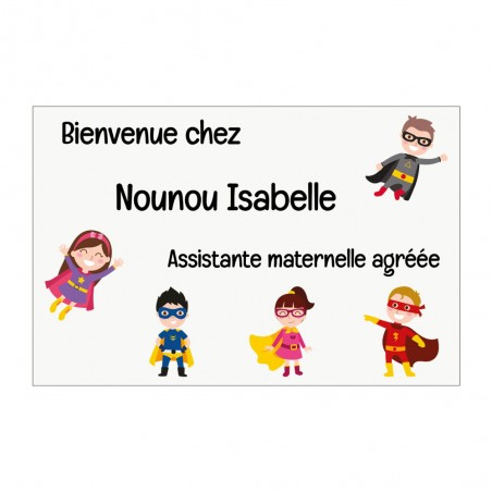 Customizable Nanny plaque for mailbox - Personalized approved childminder sign - Mini hero model