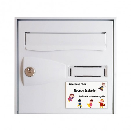 Customizable Nanny plaque for mailbox - Personalized approved childminder sign - Mini hero model