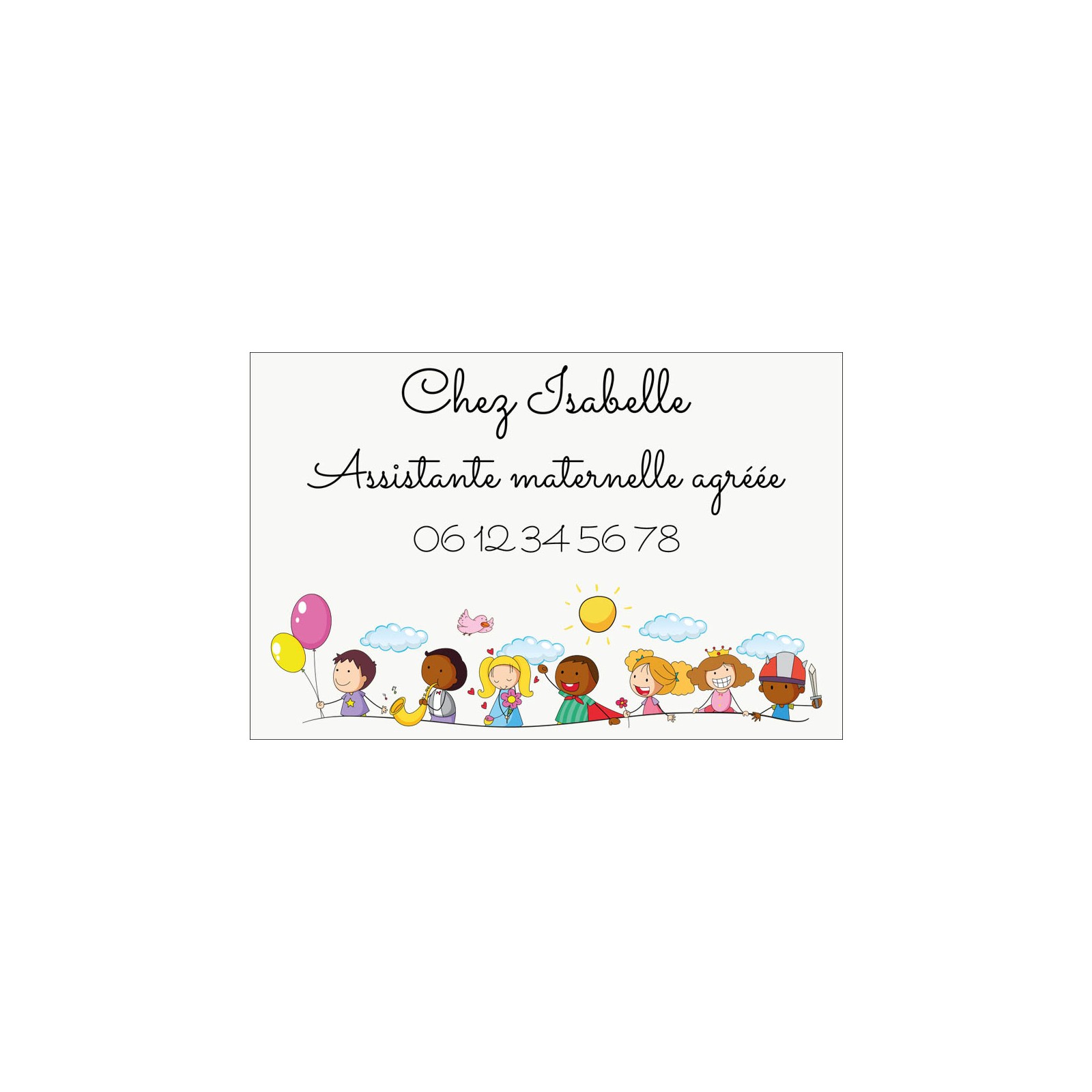 Personalized approved childminder plaque - Nanny street plaque for mailbox format 12 x 8 cm - Tribe model