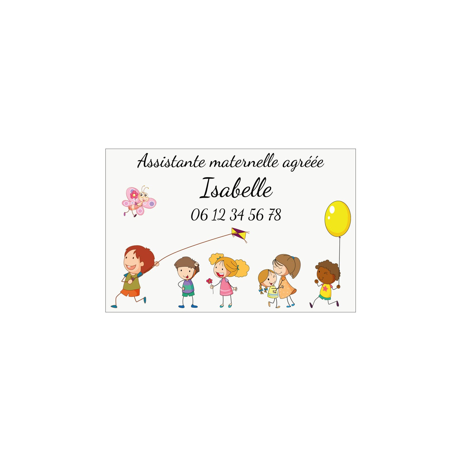 Plaque Nourrice à personnaliser pour boite aux lettres - Plaque maison assistante maternelle personnalisable - Modèle Enfants