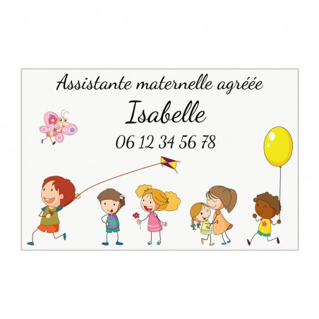 Plaque Nourrice à personnaliser pour boite aux lettres - Plaque maison assistante maternelle personnalisable - Modèle Enfants