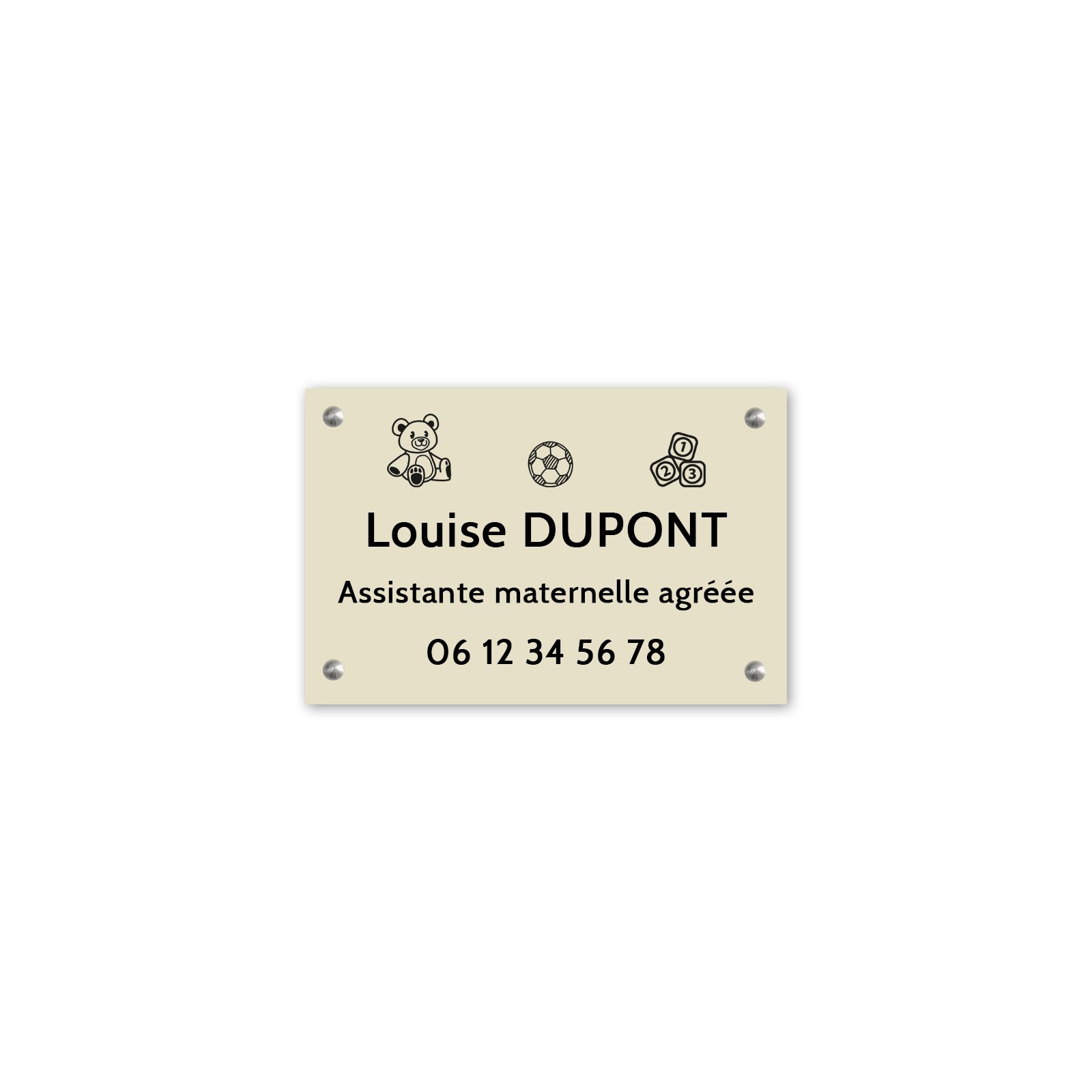 Plaque professionnelle personnalisable Assistante maternelle agréée - Pancarte Nounou personnalisée format 30 x 20 cm