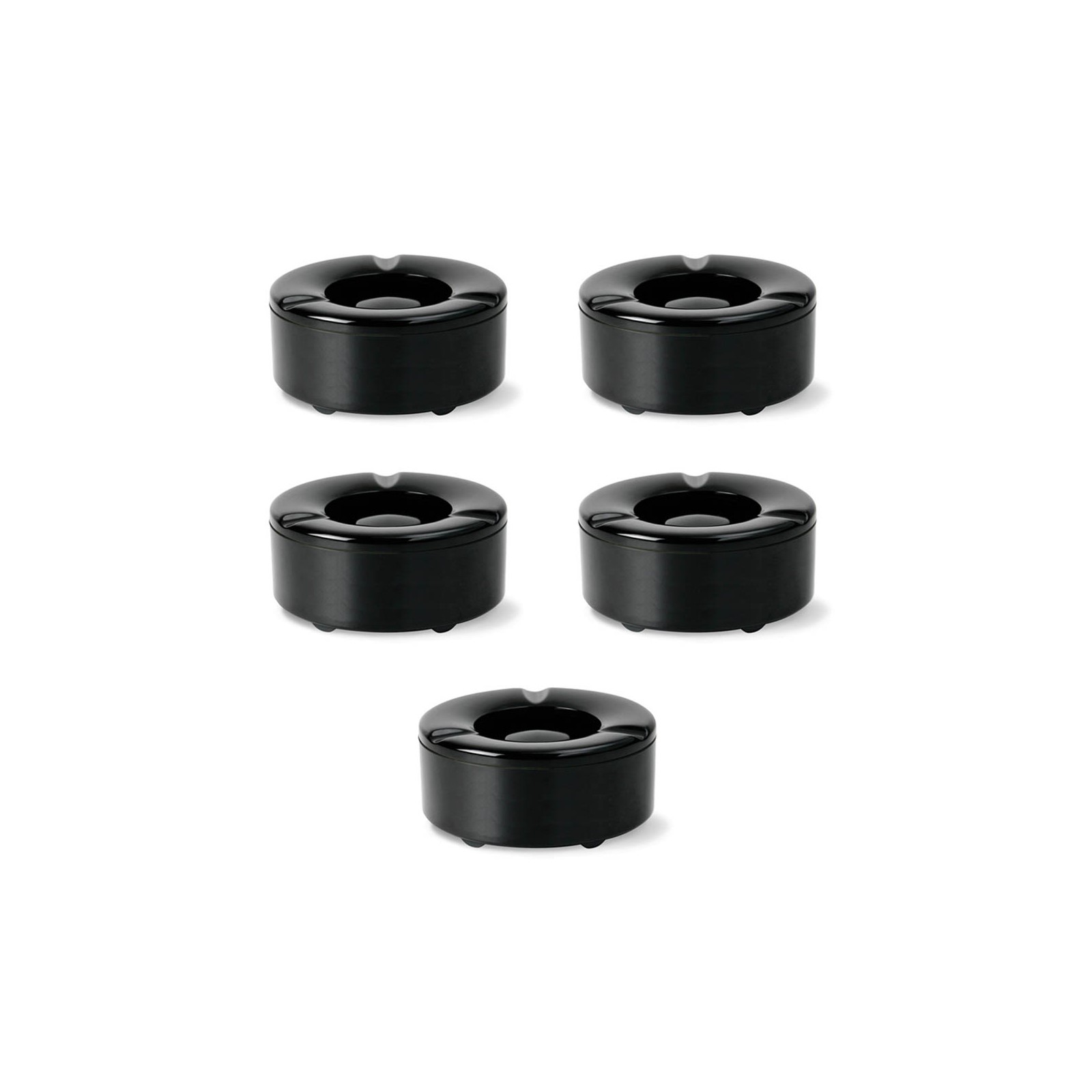 Lot de 5 cendriers extérieurs NOIRS anti-vent diamètre 10 cm - Accessoires bar restaurant hôtel