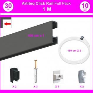 Rail cimaise - 2 mètres - Système de fixation pour tableau - Altumis