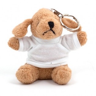 Personalized Plush Dog Keychain