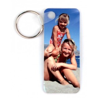 Personalized apartment key ring Text and Photo | Rectangular