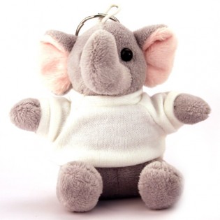 Personalized Elephant Plush Keychain