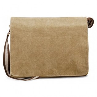 Desert canvas bag with embroidered shoulder strap