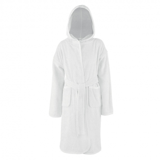 Children's embroidered terry bathrobe