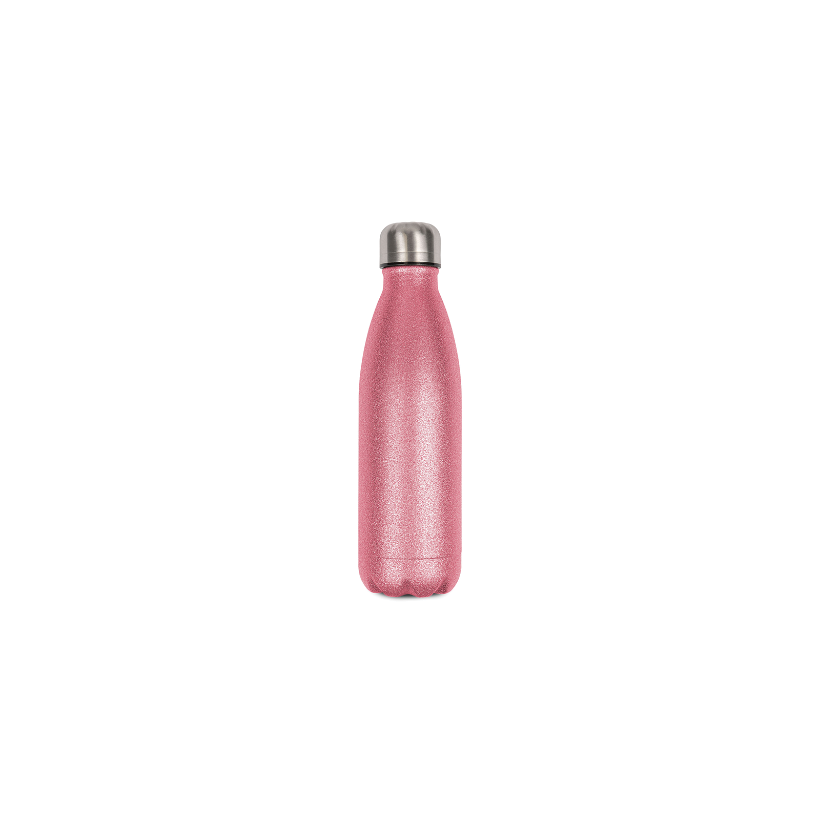 Customizable pink glitter insulated bottle - Capacity 500 mL - Personalized thermos drink gift