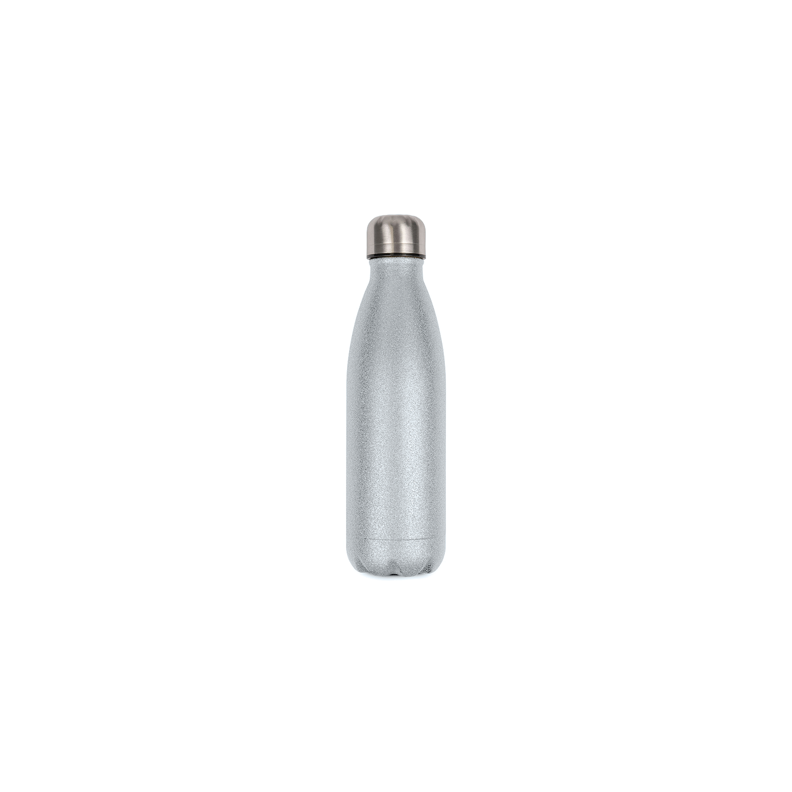 Customizable silver-colored insulated bottle with glitter - Capacity 500 mL - Thermos drink office transport travel