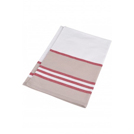 Red striped kitchen towel - personalized embroidery