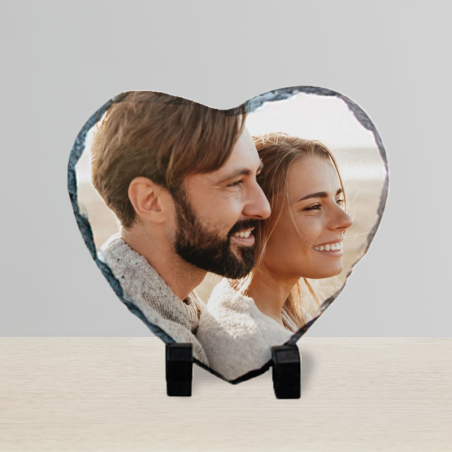 Personalized heart photo slate