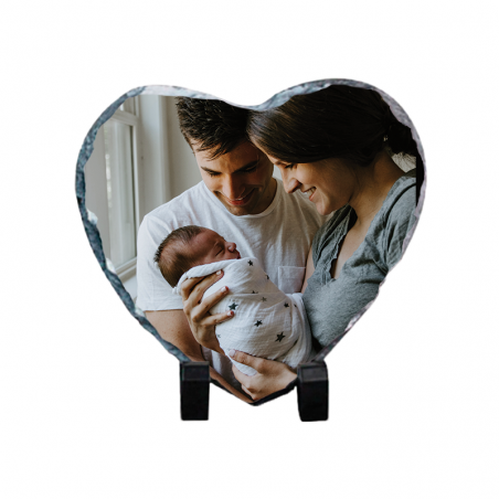 Personalized heart photo slate