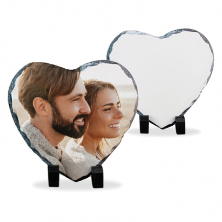 Personalized heart photo slate