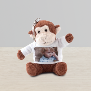 Personalized Monkey Plush Keychain