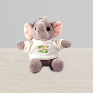 Personalized Elephant Plush Keychain