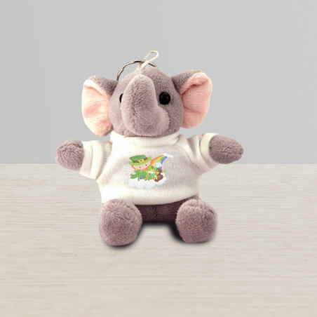 Personalized Elephant Plush Keychain